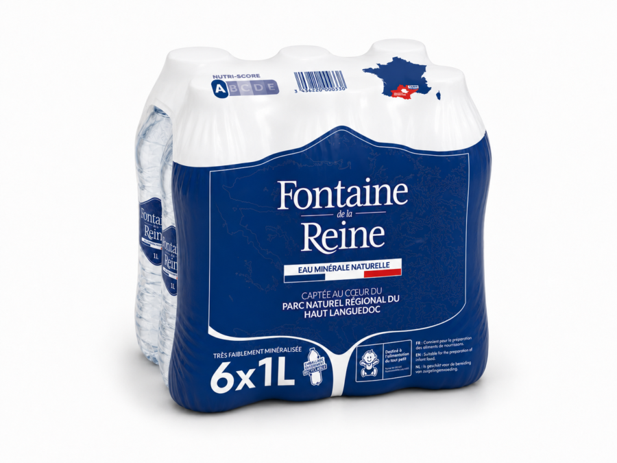 6 × 1 L Fontaine de la Reine, eau minérale naturelle