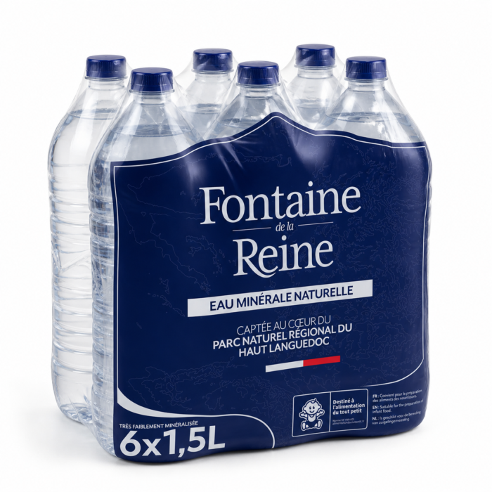 6 × 1,5 L Fontaine de la Reine, eau minérale naturelle